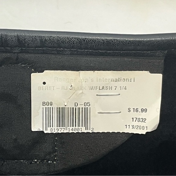 2001 Army Wool Military Beret With Blue Flash Patch Parkhurst Tag Size 7 1/4 - Picture 12 of 16